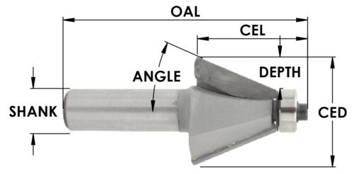 C/T 22 1/2 Deg Chamfer X 7/8 Height X 15/16 Cl