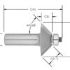 C/T 15 Deg Bevel Bit X 1/2 Height X 1/2 Cl X 1/4" Shk X 2" Oal