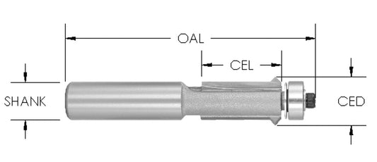 C/T Flush Trim V-Gr 1/2 Cd X 1" Cl X 1/4" Shk