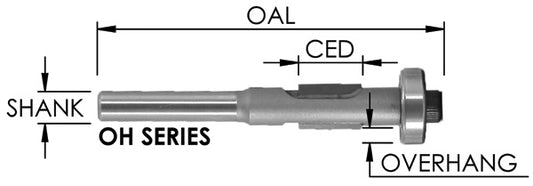 C/T Overhang Bit 1/8 O Hang X 3/8 Cd X 1/4" Shk