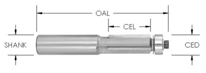 C/T 3 Fl Flush Trim 1/2 Cd X 1" Cl X 1/2" Shk
