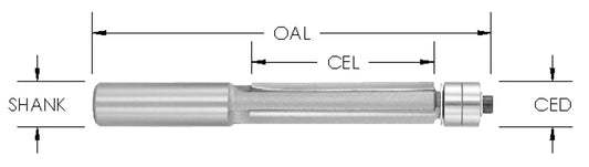 C/T Flush Trim 1/2 Cd X 2" Cl X 1/2 Shk