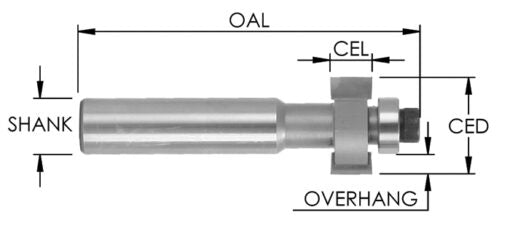 C/T Ss Inlay Bit X 7/8" Cd X 1/4" Cl W/Sbe145