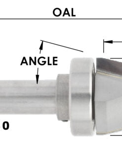14 Degree 2 Flute Cham Bit, 1-1/8" L-Dia