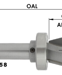 14 Deg 2 Fl Bowl Cutter, 1-1/8" L-Dia X 1" Cl