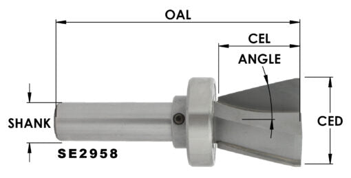 14 Deg 2 Fl Bowl Cutter, 1-1/8" L-Dia X 1" Cl