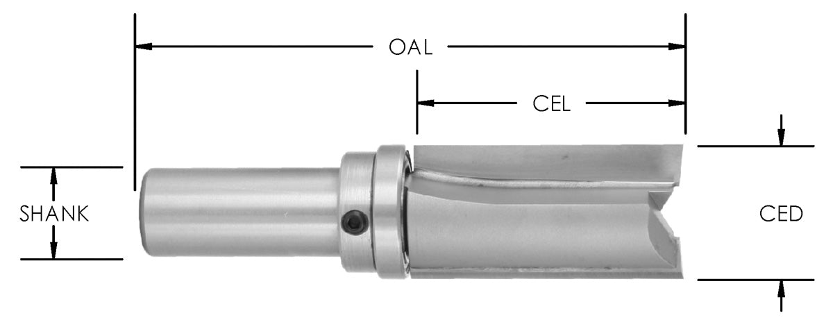 C/T Template 1/2" Cdx 1/8" Clx 1/4 Sh X 2" Oal