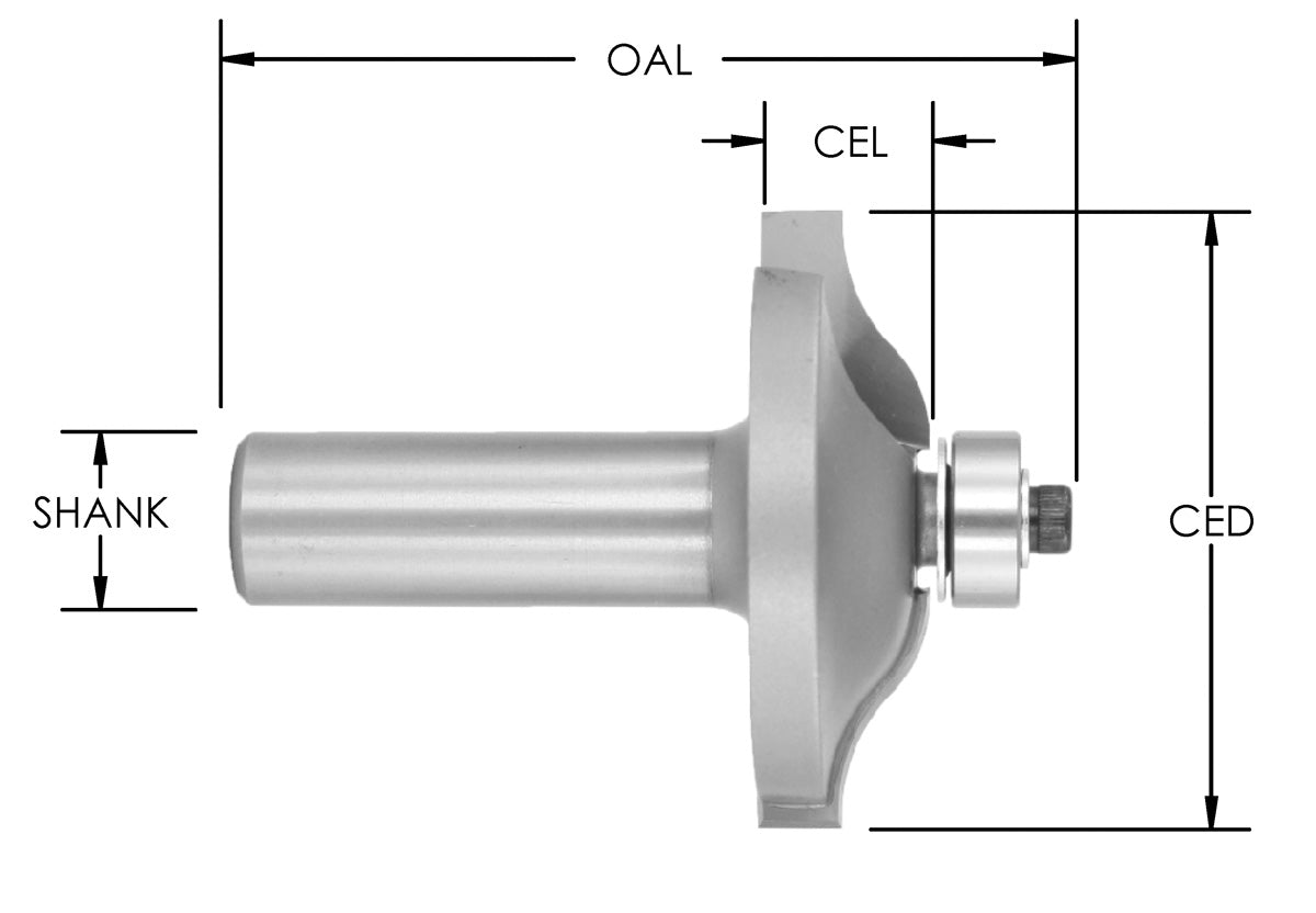 C/T Ellipse Ogee 1 3/4 Cd X 1/2 Cl X 1/4 Sk