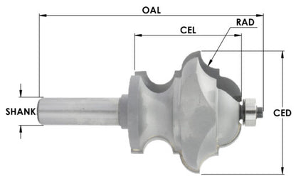 C/T Classical Multi-Form 7/32" Rad X 2 1/4"