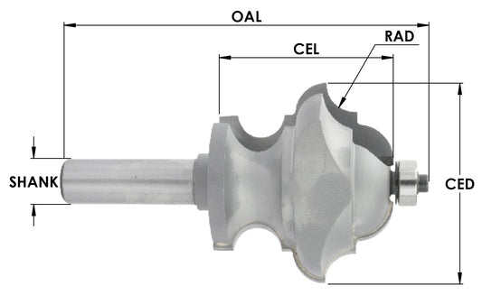 C/T Spec Molding 5/16 Bead Dia X 15/16"
