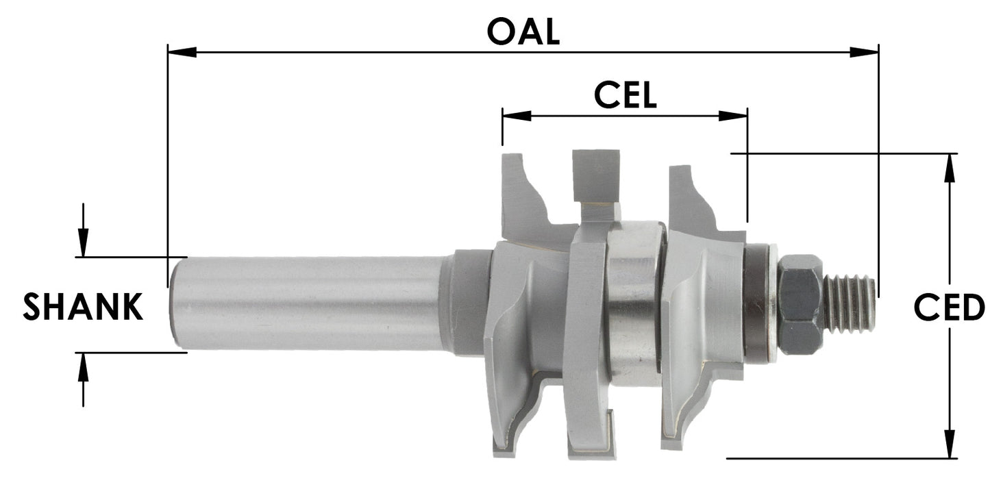 C/T Round Pattern Stile & Rail 2-Pc Set