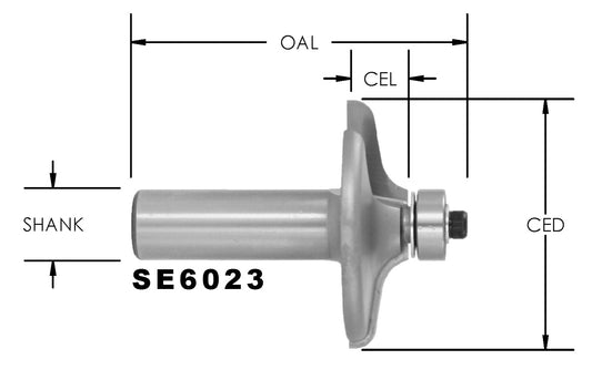C/T Ogee Profile Raised Panel 2 W X 1/2