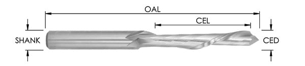 1/2"Dia X 2 1/2"Cl X 1/2"Shk X 5 1/2"Oal,W/Coating
