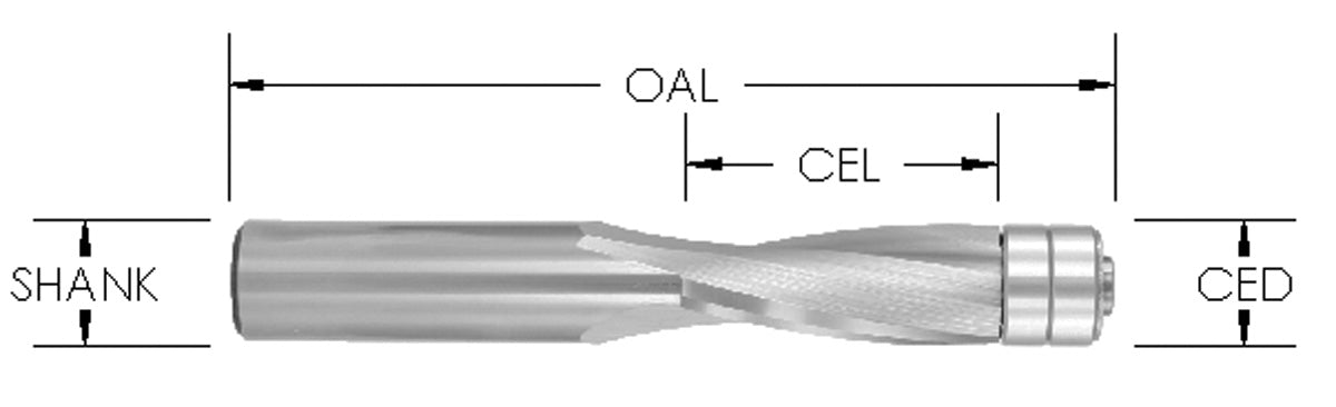 F/T Upcut Spiral, 1/2 Cd X 1 1/4 Cl X 3-1/2 Oal
