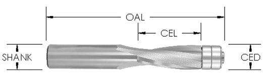 F/T Upcut Spiral, 1/2 Cd X 1 1/4 Cl X 3-1/2 Oal