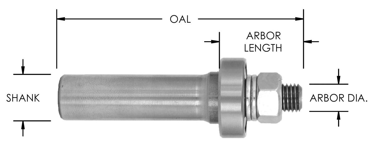1/4 Shk Arbor For Slotting Cutters W/ Nut & Wash