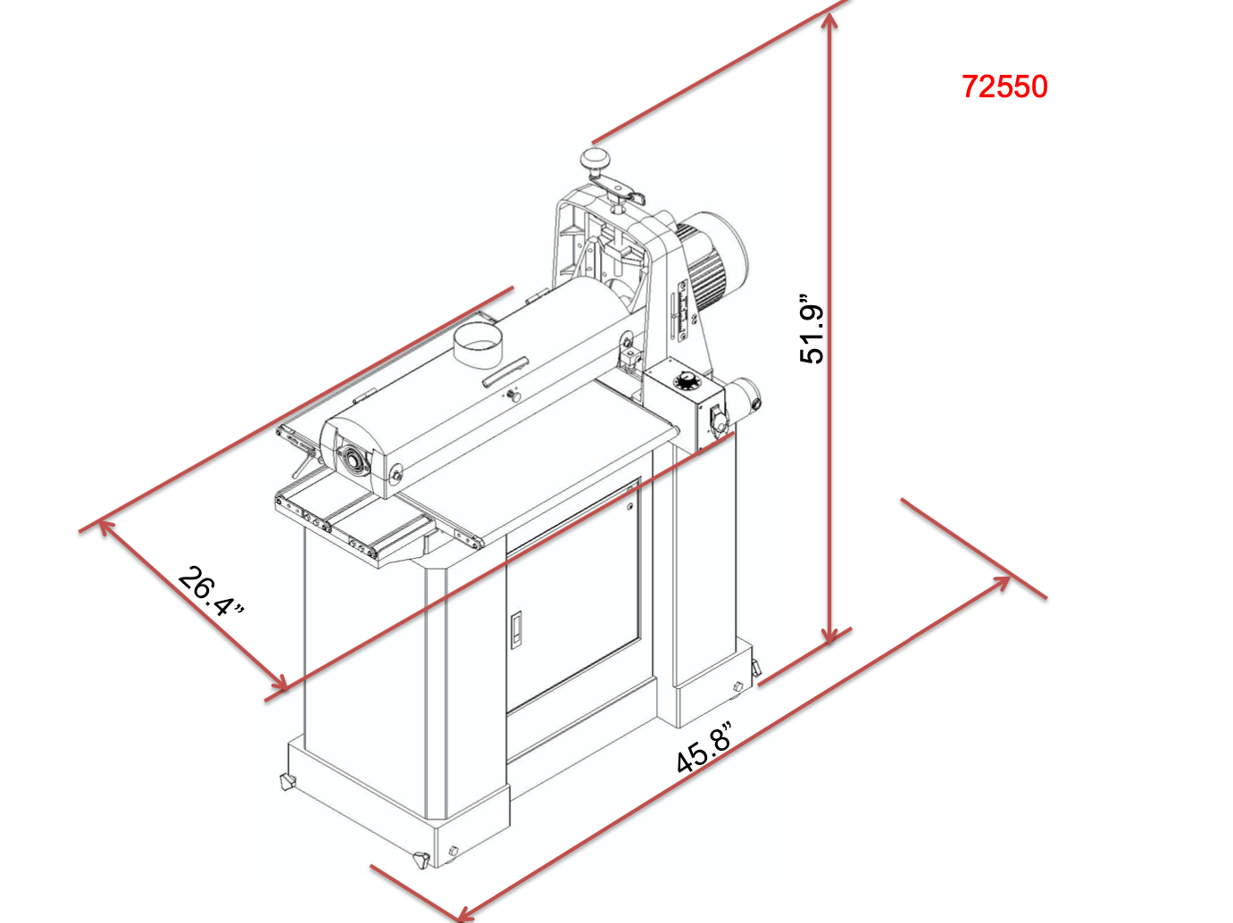 25-50 DRUM SANDER WITH CLOSED STAND