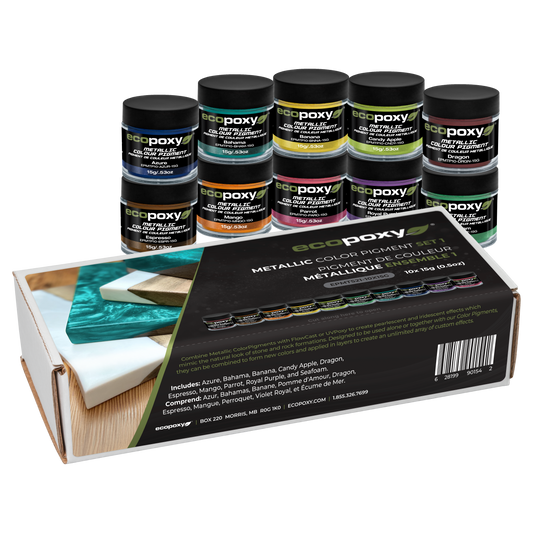 metallic color pigment set for epoxy resin