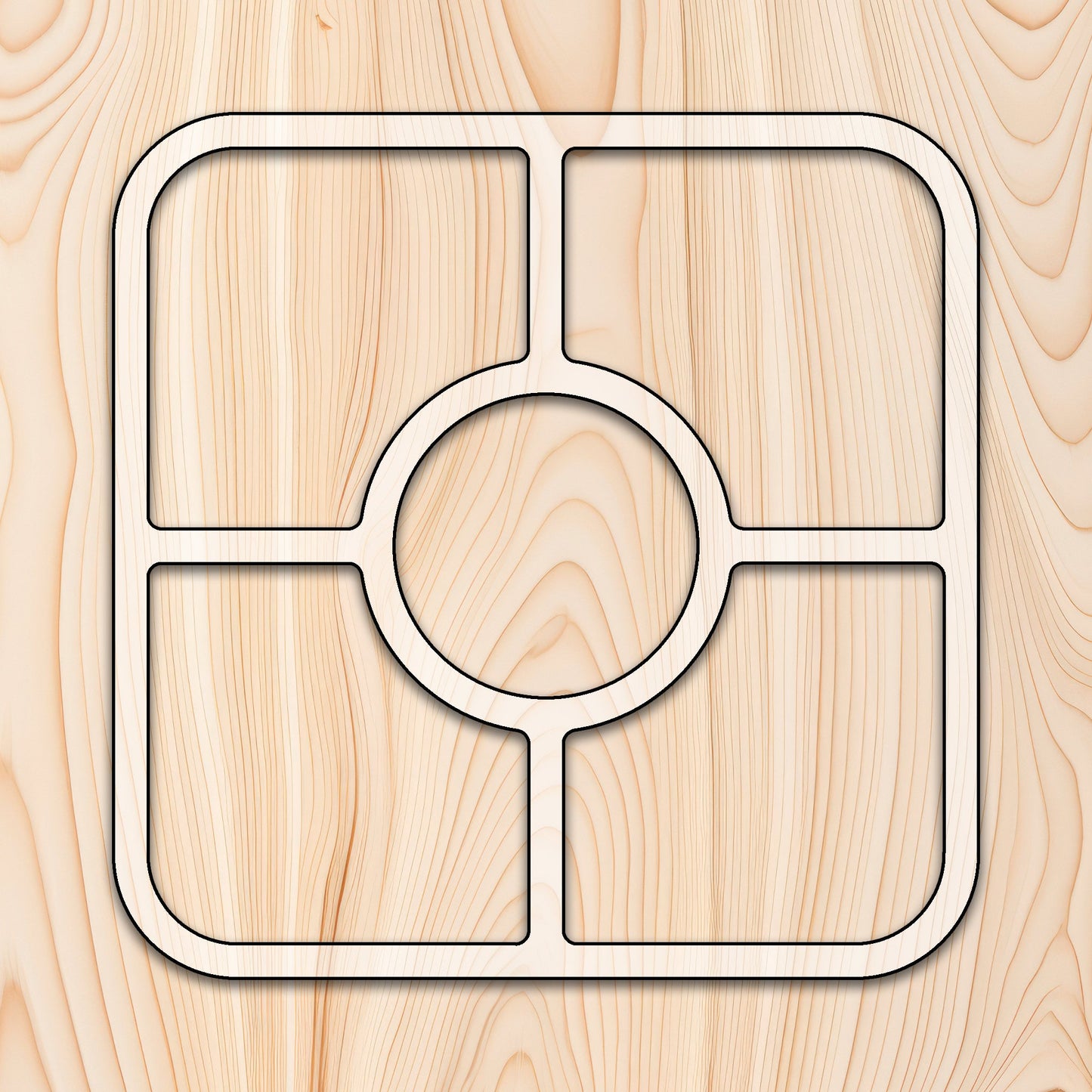 Square 5 Pocket Tray Acrylic Router Template