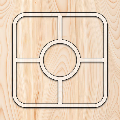 Square 5 Pocket Tray Acrylic Router Template