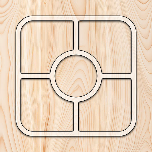 Square 5 Pocket Tray Acrylic Router Template