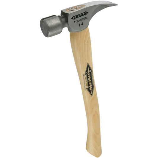 Stiletto TI14MC Titan 14oz Titanium Framing Hammer Milled/Curved 16" Hickory - Norfolk Wood Shop
