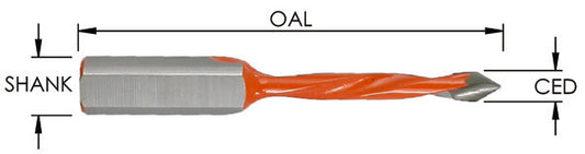 11 Mm V-Pt Bor Bit X 58 Mm Oal X Lh Rot