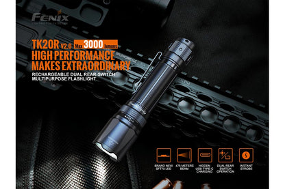Fenix TK20R V2.0 Rechargeable Flashlight | 3000 lumens - Norfolk Wood Shop