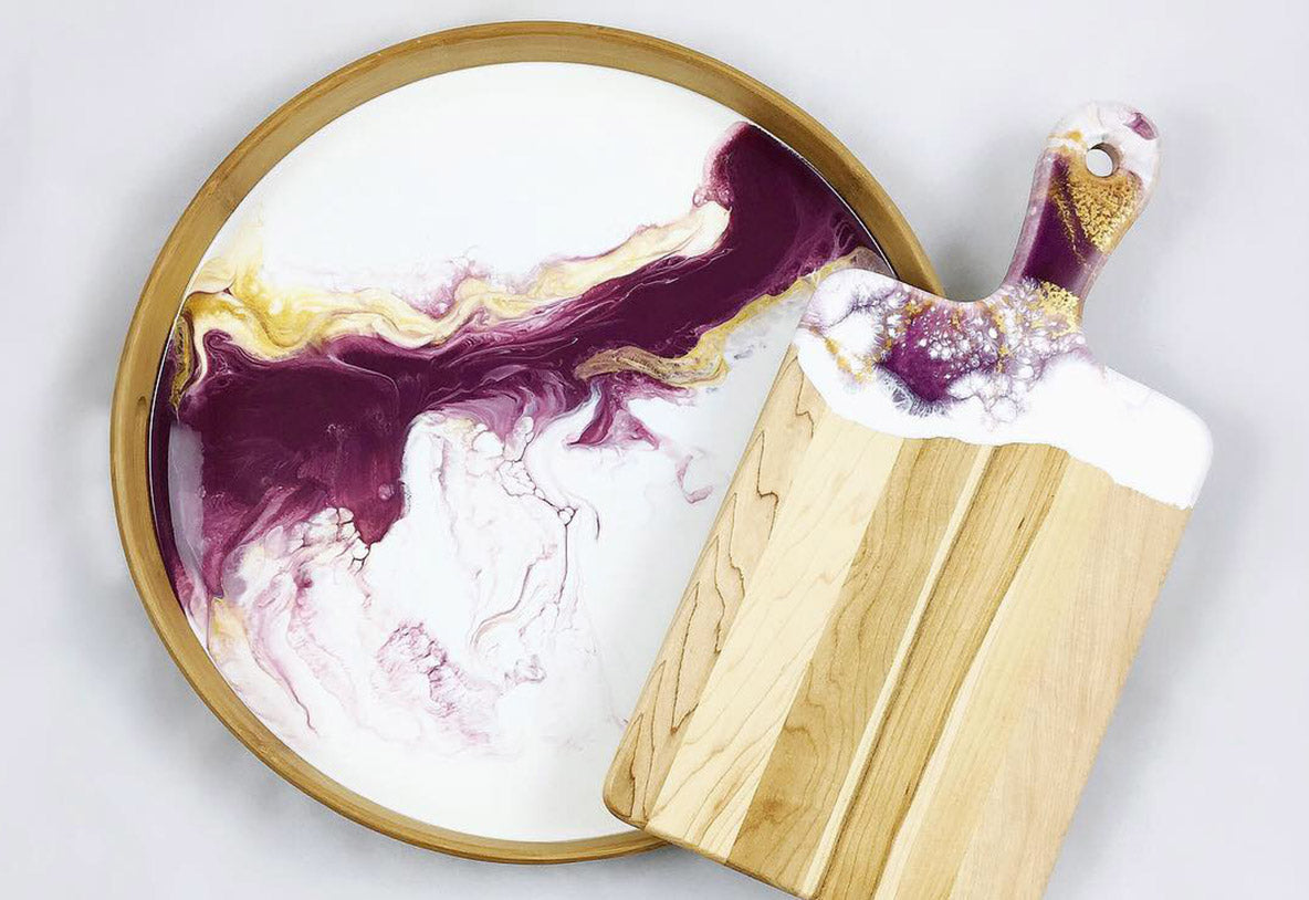 serving trays coated with epoxy design