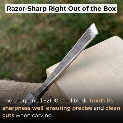 Angled Bevel Carving Chisel with Palm Handle – 10 mm (0.39 inches)