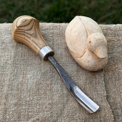 Bent Carving Gouge with Palm Handle – 8 mm / 12 mm (0.31 / 0.47 inches) - Norfolk Wood Shop