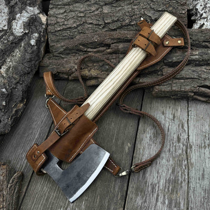Carpenter’s Axe with Leather Shoulder Sheath, 0.84 kg (1.85 lb)