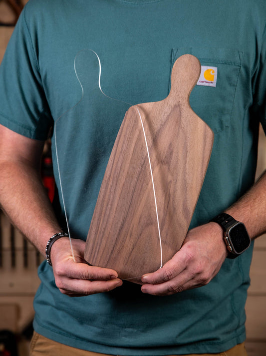 Thumb Handle Cutting Board or Charcuterie Board Acrylic Router Template