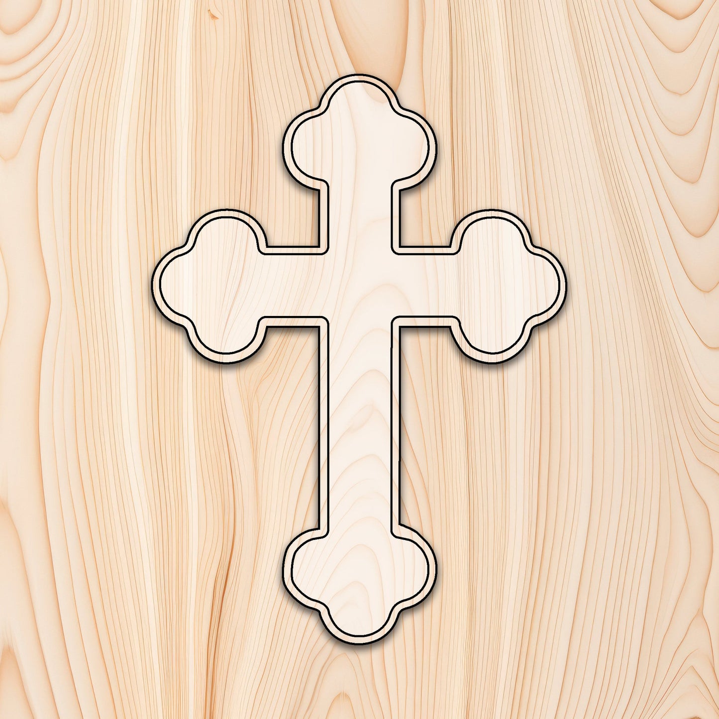 Budded Cross Plaque Acrylic Router Template