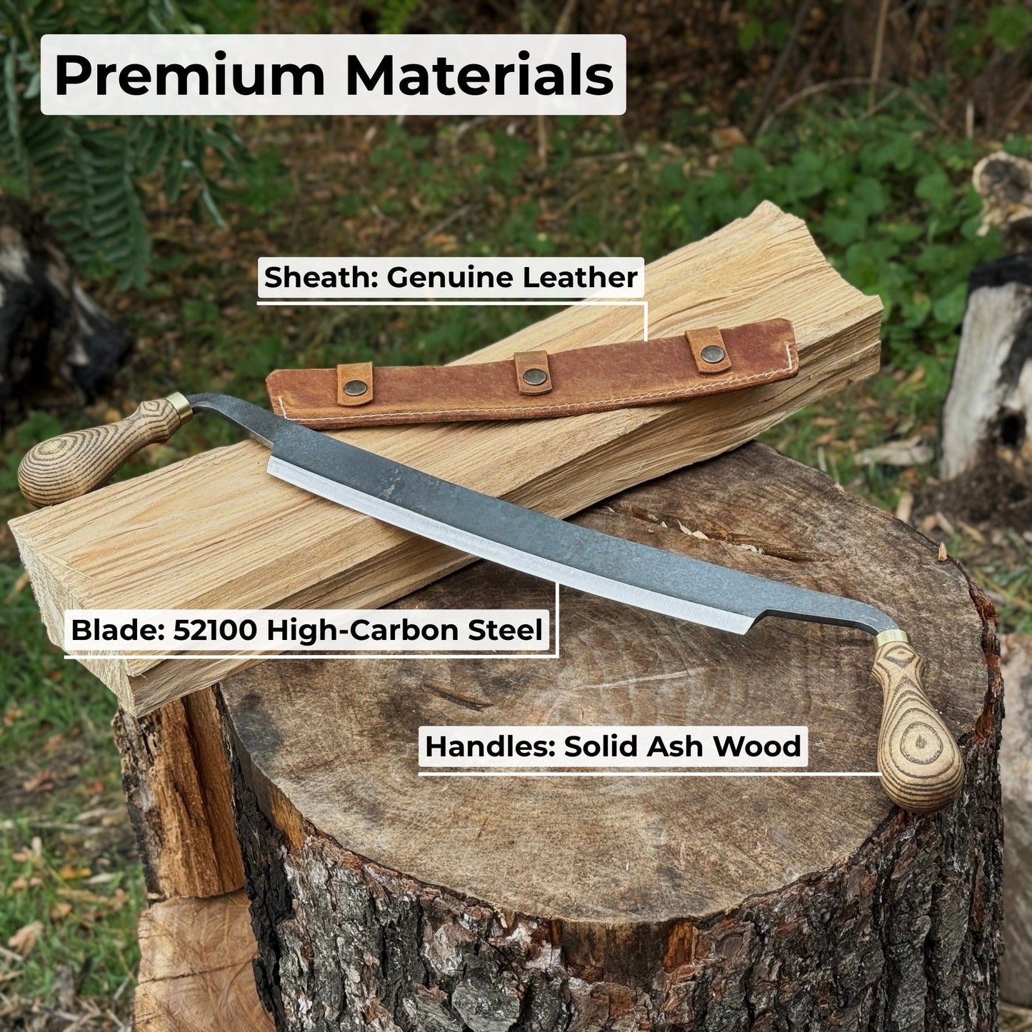 Curved Draw Knife (Push/Pull Shave), 25.5 cm (10 inch) Cutting Edge
