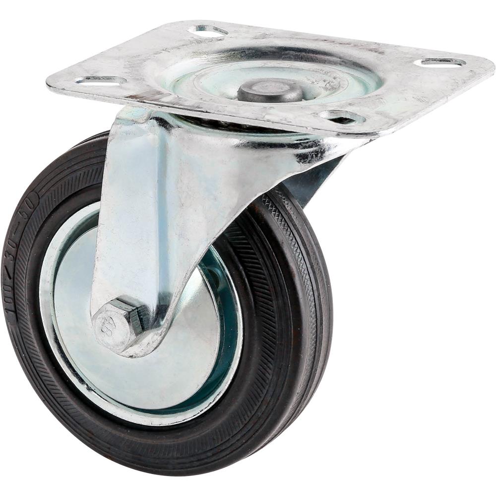 4" Black Rubber Swivel Caster