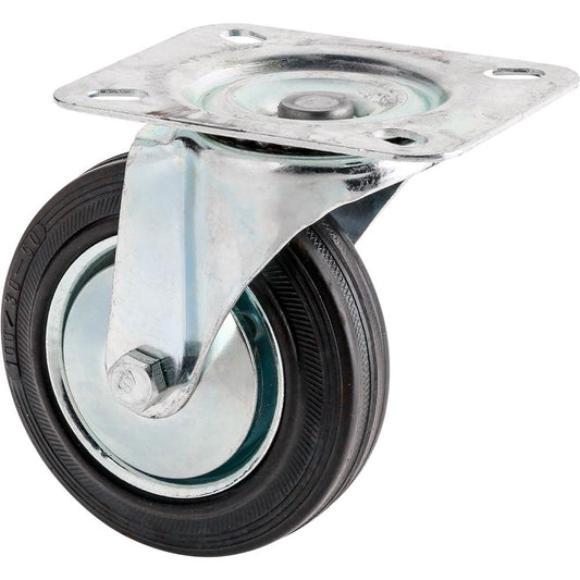 4" Black Rubber Swivel Caster