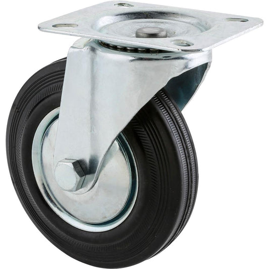 5" Black Rubber Swivel Caster