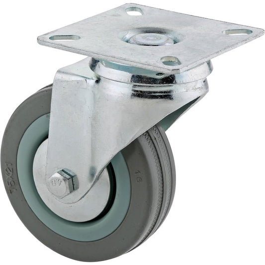 3" Gray Rubber Swivel Caster