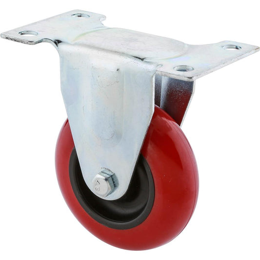 3" Red Polyurethane Fixed Caster