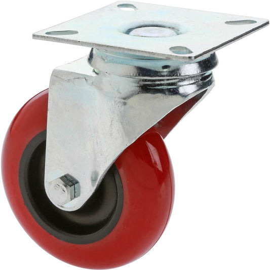 3" Red Polyurethane Swivel Caster