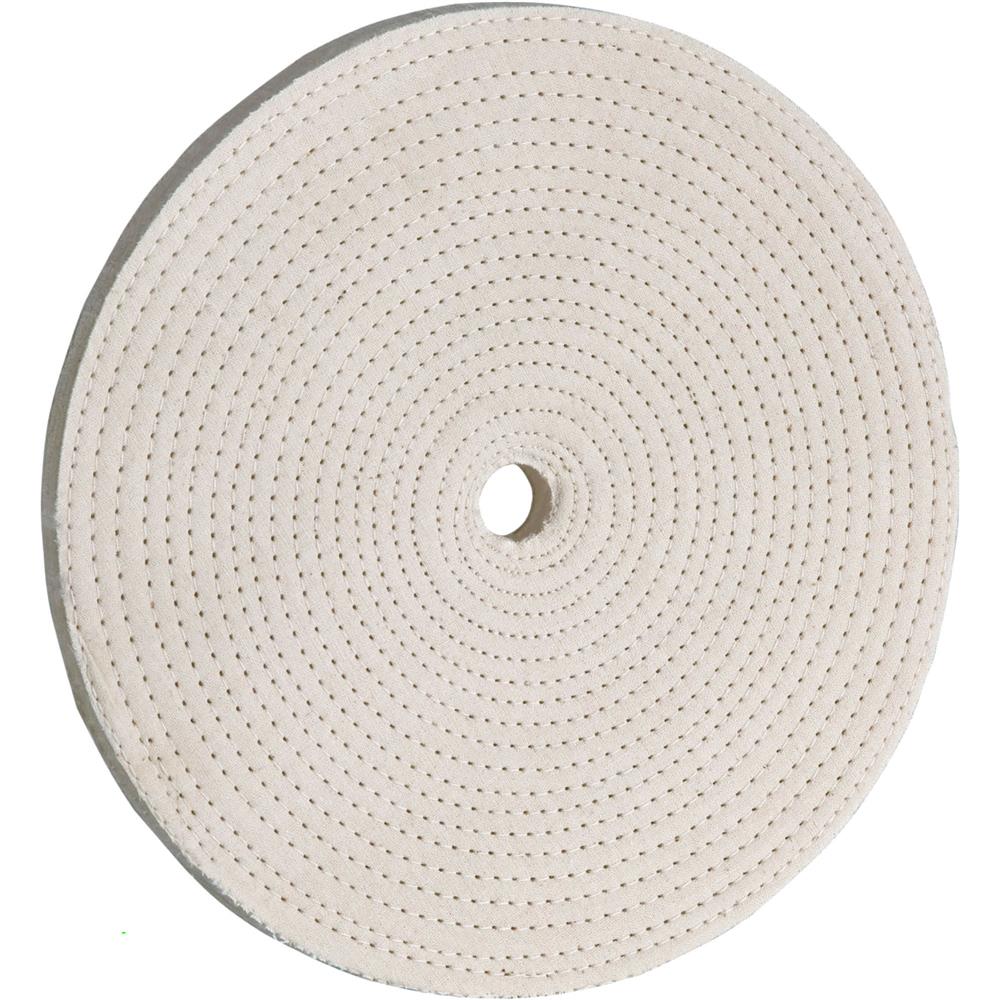 8" x 40 Ply x 5/8" Spiral Sewn Buff Wheel, 4,000 RPM