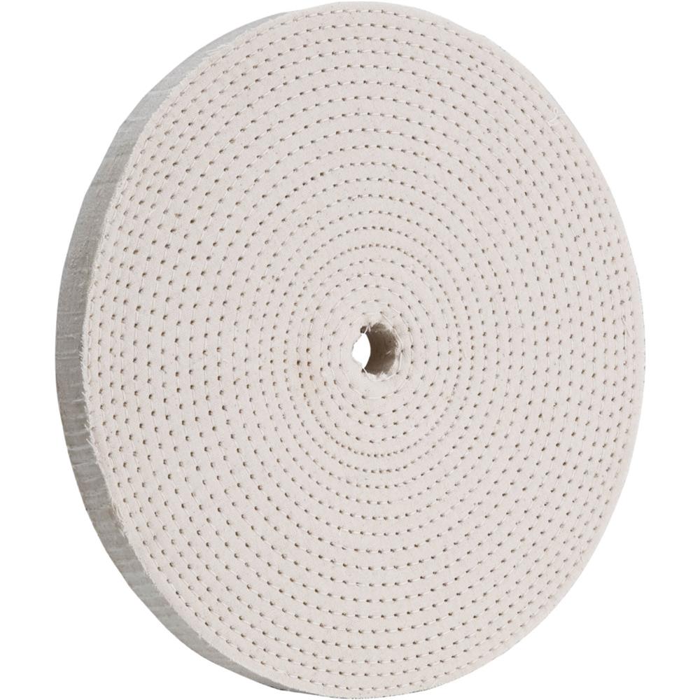 8" x 60 Ply x 5/8" Spiral Sewn Buff Wheel, 4,000 RPM