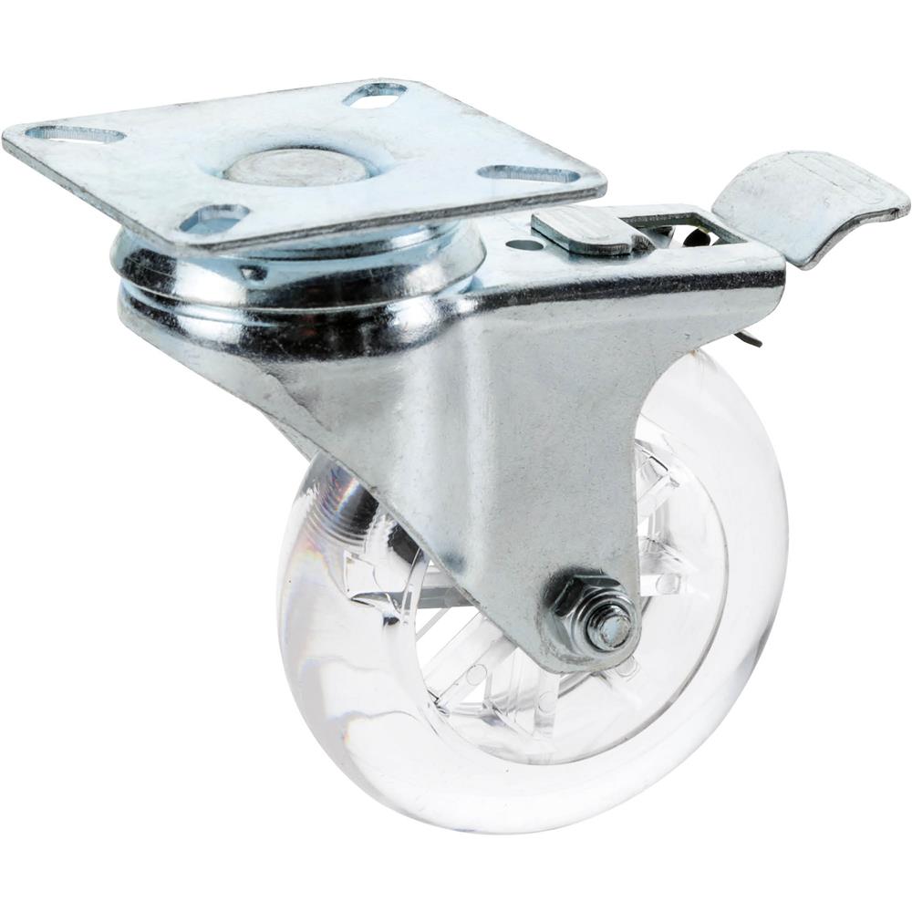 3" Non-Marring Swivel Caster, Plate Mount with Lock