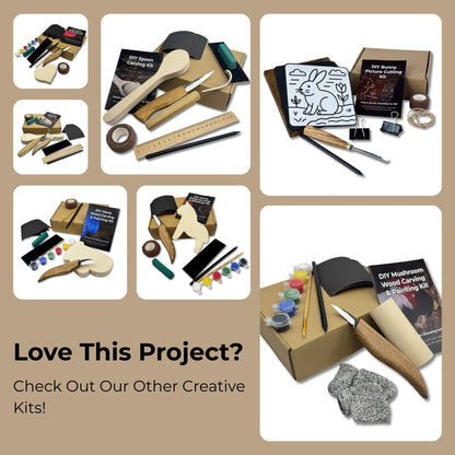 DIY Beaver Carving Kit – Wood Art Set with V-Chisel & Video Guide