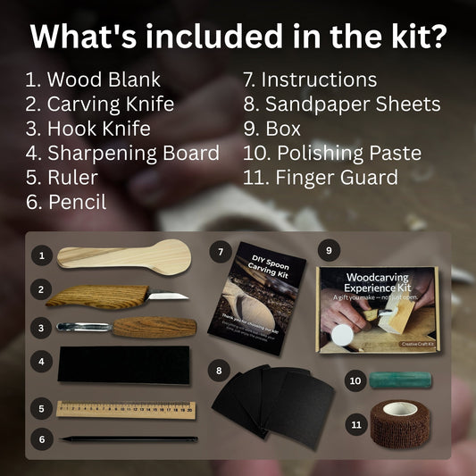 DIY Spoon Carving Kit for Beginners – Hook Knife & Whittling Tools