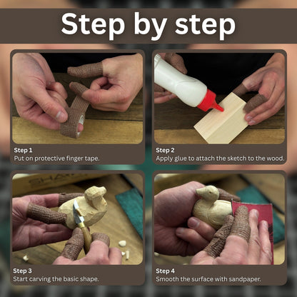 Duck Carving Kit - Complete Starter Whittling Kit for Beginners, Adults, Teens, and Kids