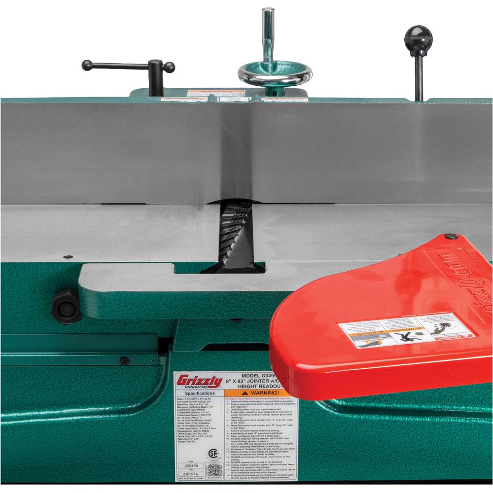 8" x 83" Helical Cutterhead Jointer w/ Digital Height Readout