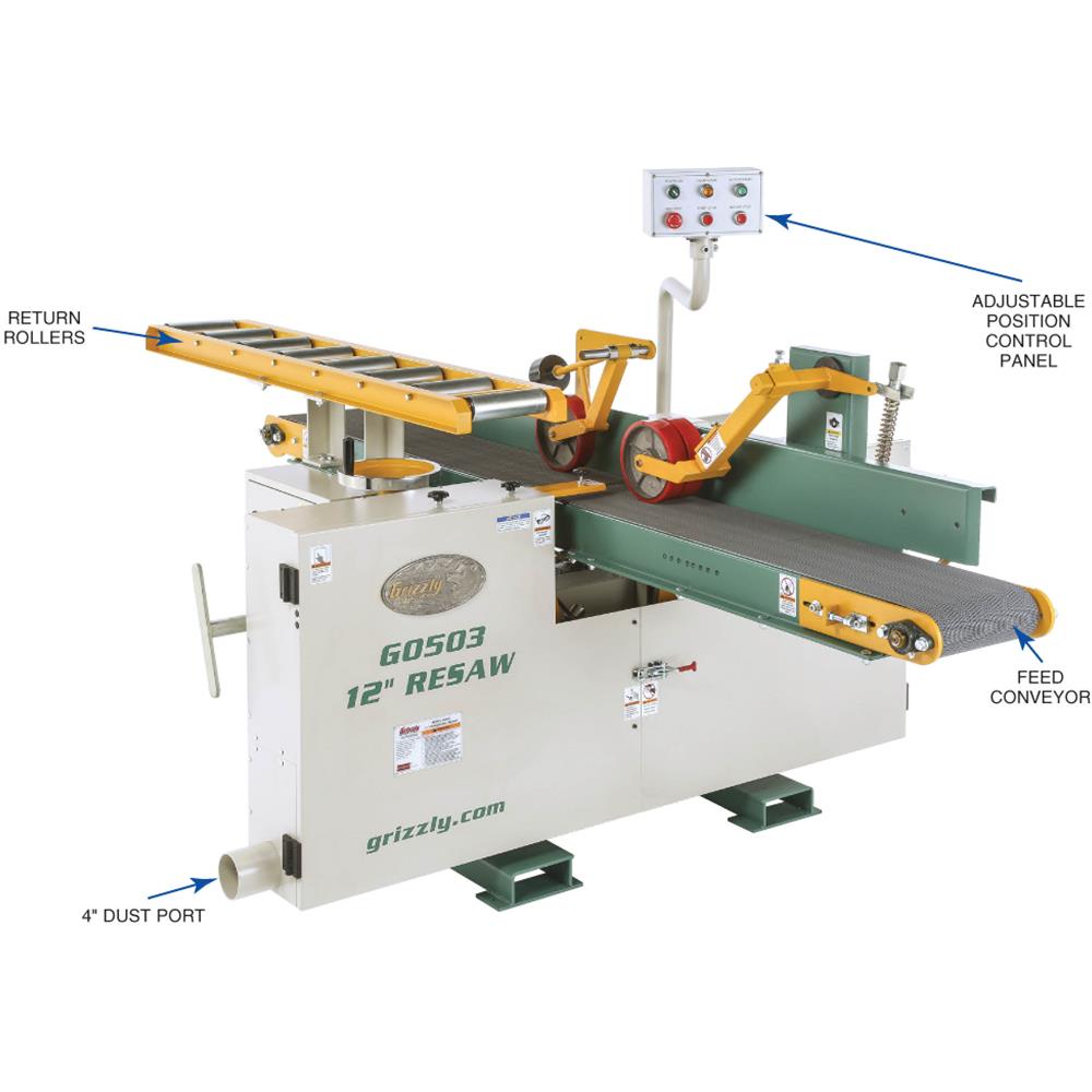 12" 20 HP Horizontal Resaw Bandsaw