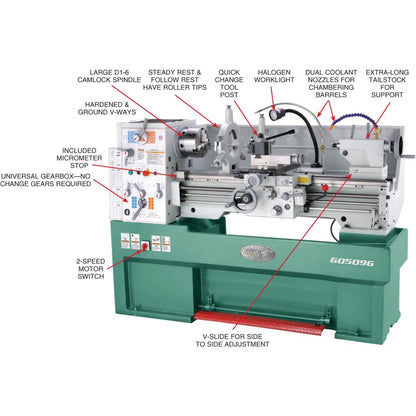 16" x 40" 3-Phase Gunsmithing Metal Lathe